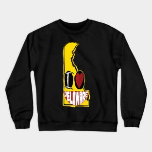 I Love Delaware Smiling Happy Face Crewneck Sweatshirt